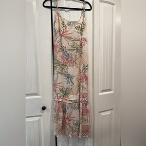 Hurley Cream and Pink Floral maxi dress